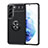 Custodia Silicone Ultra Sottile Morbida Cover con Magnetico Anello Supporto A03 per Samsung Galaxy S21 5G Nero