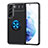 Custodia Silicone Ultra Sottile Morbida Cover con Magnetico Anello Supporto A03 per Samsung Galaxy S21 Plus 5G Blu e Nero