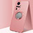 Custodia Silicone Ultra Sottile Morbida Cover con Magnetico Anello Supporto A03 per Vivo X50 Pro 5G Oro Rosa