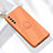 Custodia Silicone Ultra Sottile Morbida Cover con Magnetico Anello Supporto A04 per Huawei Nova 7 5G Arancione