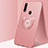 Custodia Silicone Ultra Sottile Morbida Cover con Magnetico Anello Supporto A04 per Oppo A31 Oro Rosa