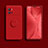 Custodia Silicone Ultra Sottile Morbida Cover con Magnetico Anello Supporto A04 per Vivo iQOO 9 Pro 5G Rosso