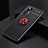 Custodia Silicone Ultra Sottile Morbida Cover con Magnetico Anello Supporto A04 per Xiaomi Mi 12 5G Rosso e Nero