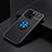 Custodia Silicone Ultra Sottile Morbida Cover con Magnetico Anello Supporto A05 per Apple iPhone 13 Pro Blu e Nero