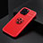 Custodia Silicone Ultra Sottile Morbida Cover con Magnetico Anello Supporto A05 per Apple iPhone 14 Pro Max Rosso