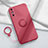 Custodia Silicone Ultra Sottile Morbida Cover con Magnetico Anello Supporto A05 per Huawei Enjoy 10e Rosso Rosa