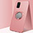 Custodia Silicone Ultra Sottile Morbida Cover con Magnetico Anello Supporto A05 per Oppo A52 Oro Rosa