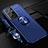 Custodia Silicone Ultra Sottile Morbida Cover con Magnetico Anello Supporto A05 per Samsung Galaxy S21 Ultra 5G Blu