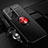 Custodia Silicone Ultra Sottile Morbida Cover con Magnetico Anello Supporto A05 per Samsung Galaxy S21 Ultra 5G Rosso e Nero