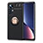 Custodia Silicone Ultra Sottile Morbida Cover con Magnetico Anello Supporto A05 per Xiaomi Mi 12 Lite 5G Oro e Nero