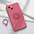 Custodia Silicone Ultra Sottile Morbida Cover con Magnetico Anello Supporto A06 per Apple iPhone 14 Rosso
