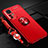 Custodia Silicone Ultra Sottile Morbida Cover con Magnetico Anello Supporto A06 per Xiaomi Mi 12 5G Rosso