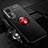 Custodia Silicone Ultra Sottile Morbida Cover con Magnetico Anello Supporto A06 per Xiaomi Mi 12 5G Rosso e Nero