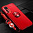 Custodia Silicone Ultra Sottile Morbida Cover con Magnetico Anello Supporto A06 per Xiaomi Mi 12 Lite 5G Rosso