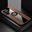 Custodia Silicone Ultra Sottile Morbida Cover con Magnetico Anello Supporto A07 per Samsung Galaxy S21 Ultra 5G Marrone