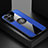 Custodia Silicone Ultra Sottile Morbida Cover con Magnetico Anello Supporto A07 per Samsung Galaxy S22 Ultra 5G Blu