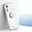 Custodia Silicone Ultra Sottile Morbida Cover con Magnetico Anello Supporto A10 per Xiaomi Mi 12 Lite 5G Bianco