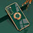 Custodia Silicone Ultra Sottile Morbida Cover con Magnetico Anello Supporto AN1 per Huawei P40 Lite 5G Verde