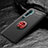 Custodia Silicone Ultra Sottile Morbida Cover con Magnetico Anello Supporto D01 per Xiaomi Mi Note 10 Pro Rosso e Nero