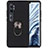 Custodia Silicone Ultra Sottile Morbida Cover con Magnetico Anello Supporto D04 per Xiaomi Mi Note 10 Nero