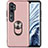 Custodia Silicone Ultra Sottile Morbida Cover con Magnetico Anello Supporto D04 per Xiaomi Mi Note 10 Oro Rosa