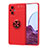 Custodia Silicone Ultra Sottile Morbida Cover con Magnetico Anello Supporto JM1 per OnePlus Nord N20 5G Rosso