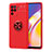 Custodia Silicone Ultra Sottile Morbida Cover con Magnetico Anello Supporto JM1 per Oppo A94 4G Rosso