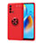 Custodia Silicone Ultra Sottile Morbida Cover con Magnetico Anello Supporto JM1 per Oppo A95 4G Rosso