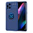 Custodia Silicone Ultra Sottile Morbida Cover con Magnetico Anello Supporto JM1 per Oppo Find X3 Pro 5G