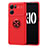 Custodia Silicone Ultra Sottile Morbida Cover con Magnetico Anello Supporto JM1 per Oppo K10 5G Rosso