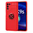 Custodia Silicone Ultra Sottile Morbida Cover con Magnetico Anello Supporto JM1 per Oppo K9S 5G Rosso