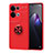 Custodia Silicone Ultra Sottile Morbida Cover con Magnetico Anello Supporto JM1 per Oppo Reno8 Pro 5G Rosso