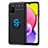 Custodia Silicone Ultra Sottile Morbida Cover con Magnetico Anello Supporto JM1 per Samsung Galaxy A02s Blu e Nero