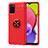 Custodia Silicone Ultra Sottile Morbida Cover con Magnetico Anello Supporto JM1 per Samsung Galaxy A02s Rosso