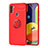 Custodia Silicone Ultra Sottile Morbida Cover con Magnetico Anello Supporto JM1 per Samsung Galaxy A11 Rosso