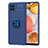 Custodia Silicone Ultra Sottile Morbida Cover con Magnetico Anello Supporto JM1 per Samsung Galaxy A12 Blu