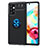 Custodia Silicone Ultra Sottile Morbida Cover con Magnetico Anello Supporto JM1 per Samsung Galaxy A52 5G Blu e Nero