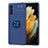 Custodia Silicone Ultra Sottile Morbida Cover con Magnetico Anello Supporto JM1 per Samsung Galaxy A82 5G Blu