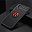 Custodia Silicone Ultra Sottile Morbida Cover con Magnetico Anello Supporto JM1 per Samsung Galaxy M02 Rosso e Nero