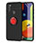 Custodia Silicone Ultra Sottile Morbida Cover con Magnetico Anello Supporto JM1 per Samsung Galaxy M11 Rosso e Nero