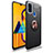 Custodia Silicone Ultra Sottile Morbida Cover con Magnetico Anello Supporto JM1 per Samsung Galaxy M21 Oro e Nero