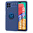Custodia Silicone Ultra Sottile Morbida Cover con Magnetico Anello Supporto JM1 per Samsung Galaxy M33 5G Blu