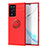 Custodia Silicone Ultra Sottile Morbida Cover con Magnetico Anello Supporto JM1 per Samsung Galaxy Note 20 Ultra 5G Rosso