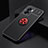 Custodia Silicone Ultra Sottile Morbida Cover con Magnetico Anello Supporto JM2 per OnePlus Nord N300 5G Rosso e Nero