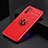 Custodia Silicone Ultra Sottile Morbida Cover con Magnetico Anello Supporto JM2 per Oppo A95 5G Rosso