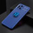 Custodia Silicone Ultra Sottile Morbida Cover con Magnetico Anello Supporto JM2 per Oppo Find X3 5G Blu