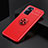 Custodia Silicone Ultra Sottile Morbida Cover con Magnetico Anello Supporto JM2 per Oppo K10 4G Rosso