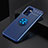 Custodia Silicone Ultra Sottile Morbida Cover con Magnetico Anello Supporto JM2 per Oppo Reno7 5G Blu