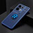 Custodia Silicone Ultra Sottile Morbida Cover con Magnetico Anello Supporto JM2 per Oppo Reno9 Pro 5G Blu