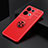 Custodia Silicone Ultra Sottile Morbida Cover con Magnetico Anello Supporto JM2 per Oppo Reno9 Pro 5G Rosso